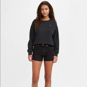 LEVI’S HIGH RISE WOMEN'S STRETCHY SHORT READY STEADY BLACK SIZE 28 CUT OFF HEM